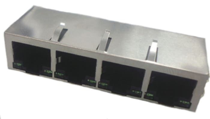 Halo Electronics FastJack Series Female RJ45 Connector, UTP Shield Straight 4 Port