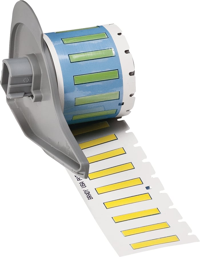 Brady B-342 PermaSleeve Yellow Heatshrink Labels, 25.40mm Width, 4.62mm Height, 100 Qty