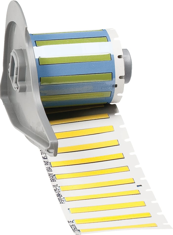 Brady B-342 PermaSleeve Yellow Heatshrink Labels, 44.45mm Width, 4.62mm Height, 100 Qty