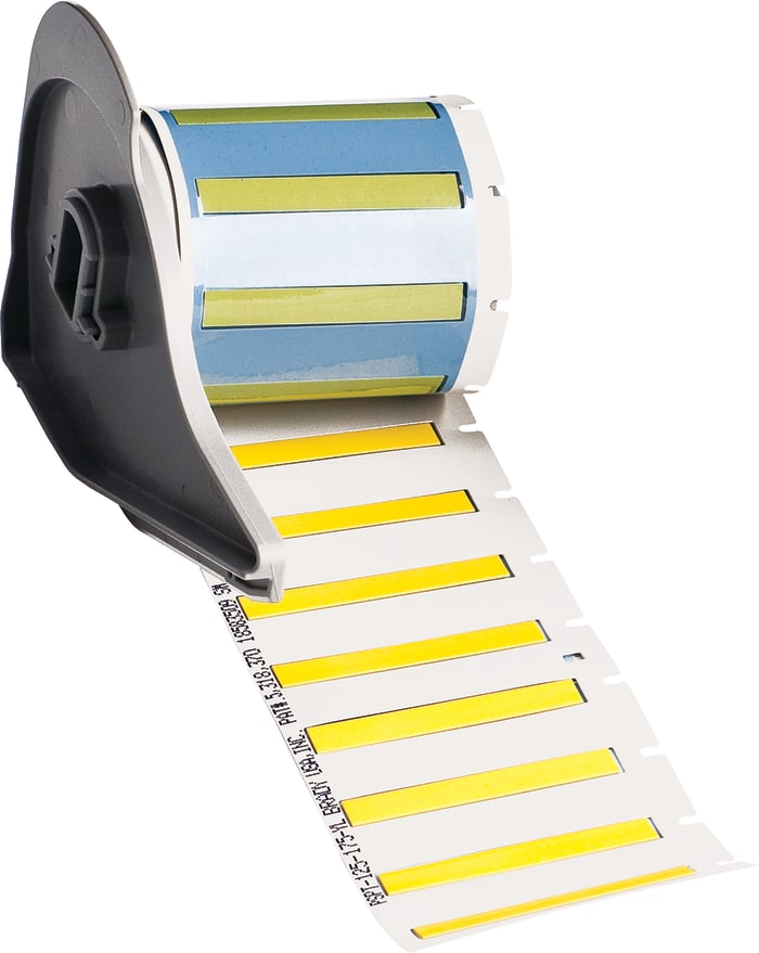 Brady B-342 PermaSleeve Yellow Heatshrink Labels, 44.45mm Width, 5.97mm Height, 100 Qty