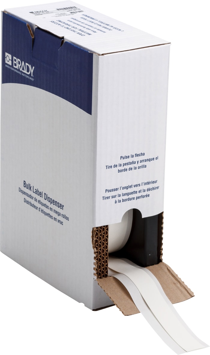 Brady B-342 PermaSleeve White Heatshrink Labels, 21.62mm Width