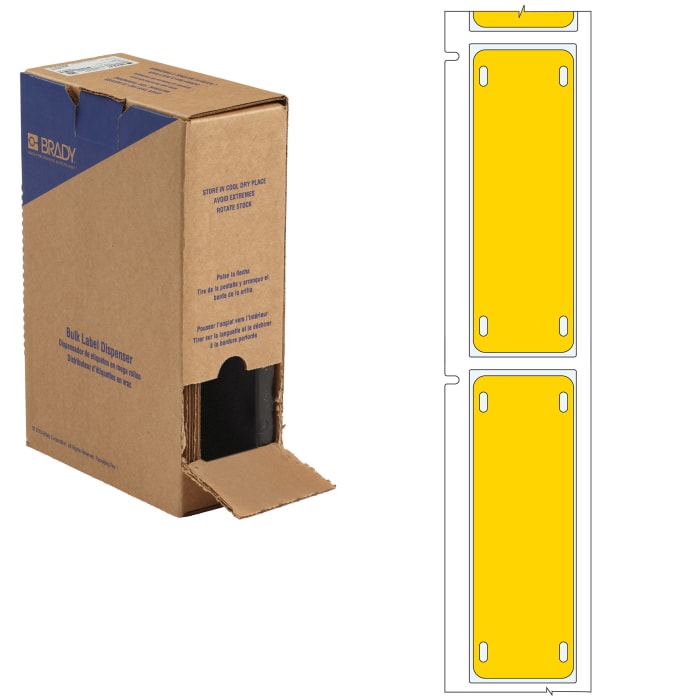 Brady B-7643 Heatex Polyurethane Cable Tag Yellow Cable Labels Polyurethane  (PUR) for BMP71, BMP61, M611