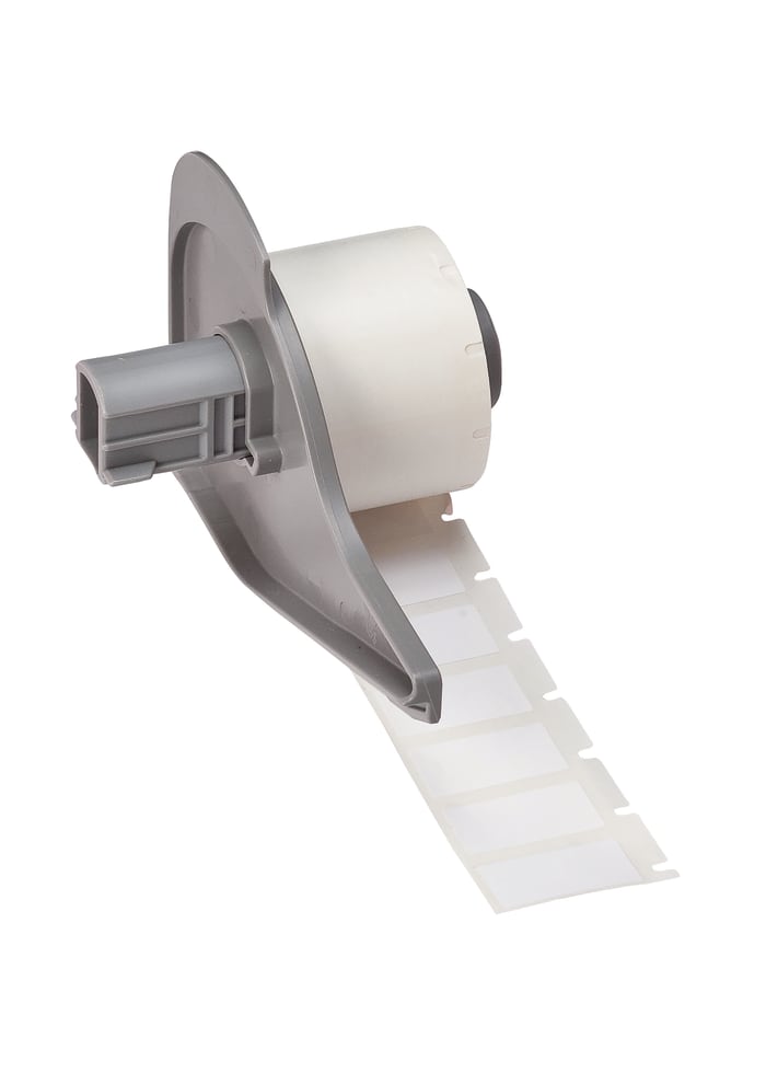 Brady B-473 Static Dissipative Polyester White Label Roll, 25.4mm Width, 12.7mm Height