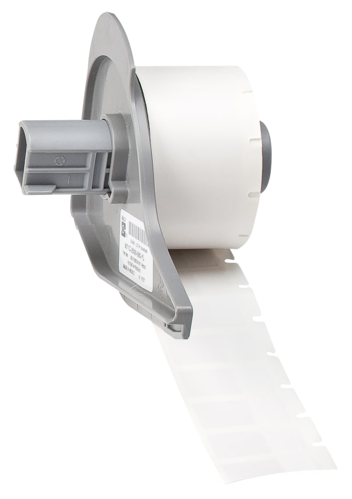 Brady B-427 Self-laminating Vinyl Transparent/White Cable Labels, 12.7mm Width, 25.4mm Height