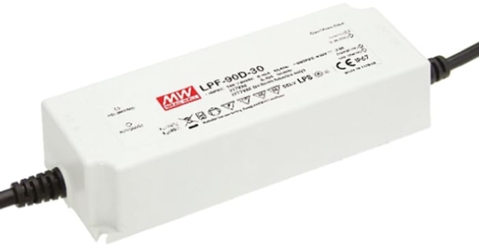 MEAN WELL LED Driver, 30V Output, 90W Output, 3A Output, Constant Voltage Dimmable