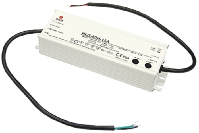 MEAN WELL LED Driver, 24V Output, 81.6W Output, 3.4A Output, Constant Voltage Dimmable