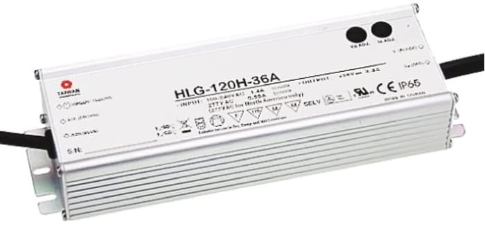MEAN WELL LED Driver, 15V Output, 120W Output, 8A Output, Constant Voltage Dimmable