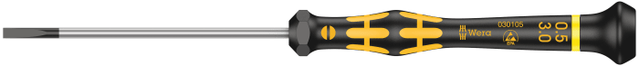 Tournevis de précision Wera, pointe , pour vis Fendu 3 mm type Tournevis de précision, ESD