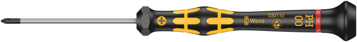 Wera Phillips Precision Screwdriver, PH00 Tip, 60 mm Blade, 157 mm Overall