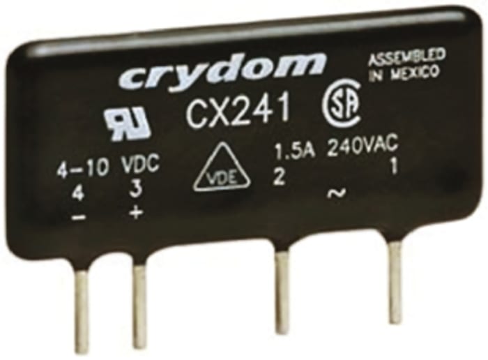Sensata Crydom Solid State Relay, 1.5 A Load, PCB Mount, 280 V rms Load, 10 V dc Control