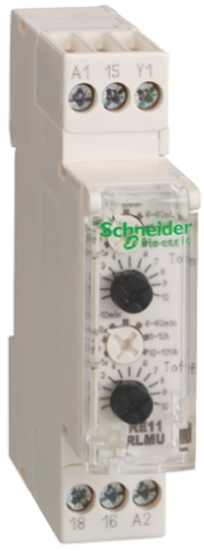 Schneider Electric DIN Rail Mount Time Delay Relay, 24 V dc, 24 → 240V ac, 1-Contact, 1 s → 100h,