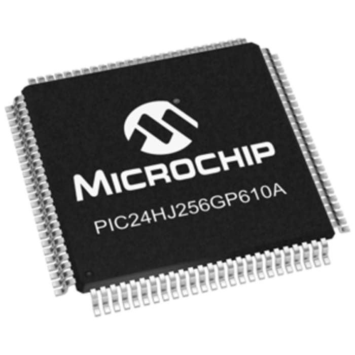 Microchip, 16bit PIC, PIC24HJ Microcontroller, 40MIPS, 256 kB Flash, 100-Pin TQFP