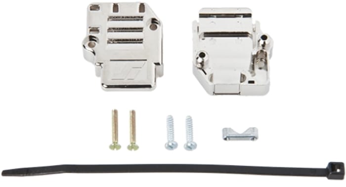 Amphenol Communications Solutions 863093C Series Thermoplastic Angled, Straight D Sub Backshell, 9 Way, Strain Relief