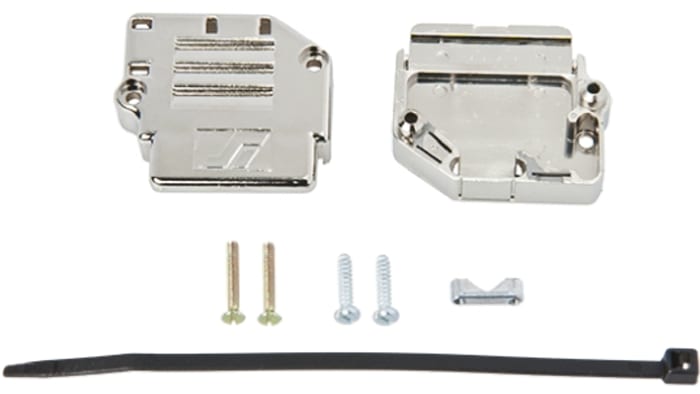 Amphenol Communications Solutions 863093C Series Thermoplastic Angled, Straight D Sub Backshell, 15 Way, Strain Relief