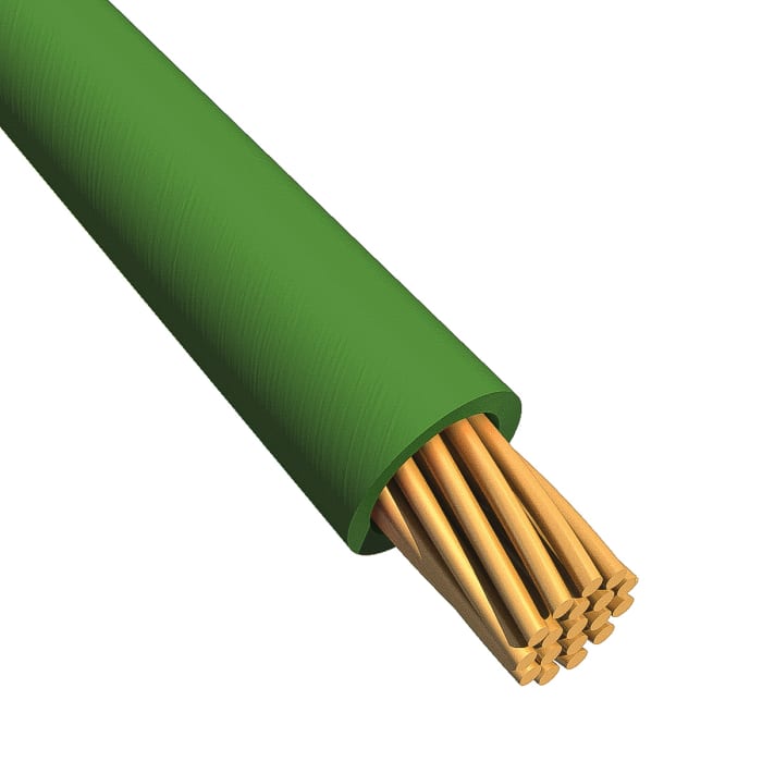 Alpha Wire Ecogen Ecowire Series Green 0.33 mm² Hook Up Wire, 22 AWG, 7/0.25 mm, 305m, MPPE Insulation, 6713 GR001