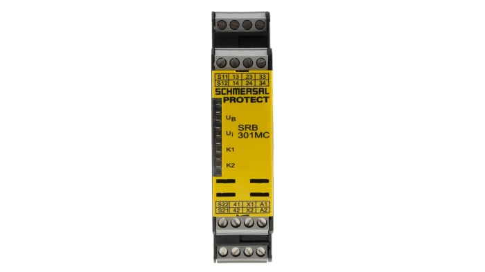 Schmersal PROTECT SRB SRB 301MC Emergency Stop Safety Relay, 24V ac/dc, Single/Dual-Channel, 3 Safety Contacts