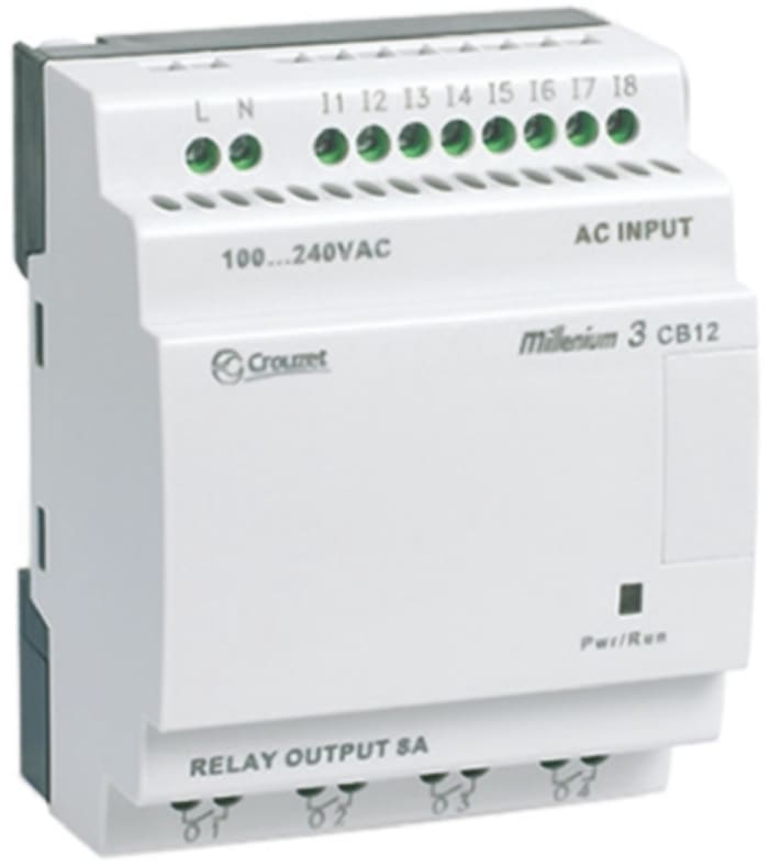 Crouzet Millenium 3 Series Logic Module, 24 V dc Supply, Relay Output, 8-Input, Digital Input