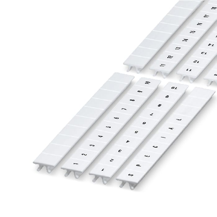 1053027:0001 Phoenix Contact | Phoenix Contact, ZB 10.QR : 1 -10 Marker  Strip for use with for use with Terminal Blocks | 742-7389 | RS Components