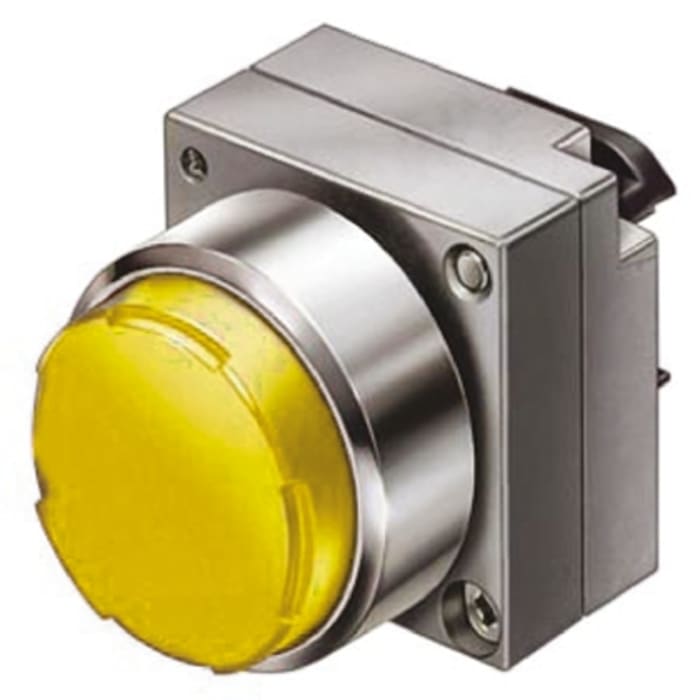Siemens 3SB3 Series Yellow Round, Latching Actuation, 22mm Cutout