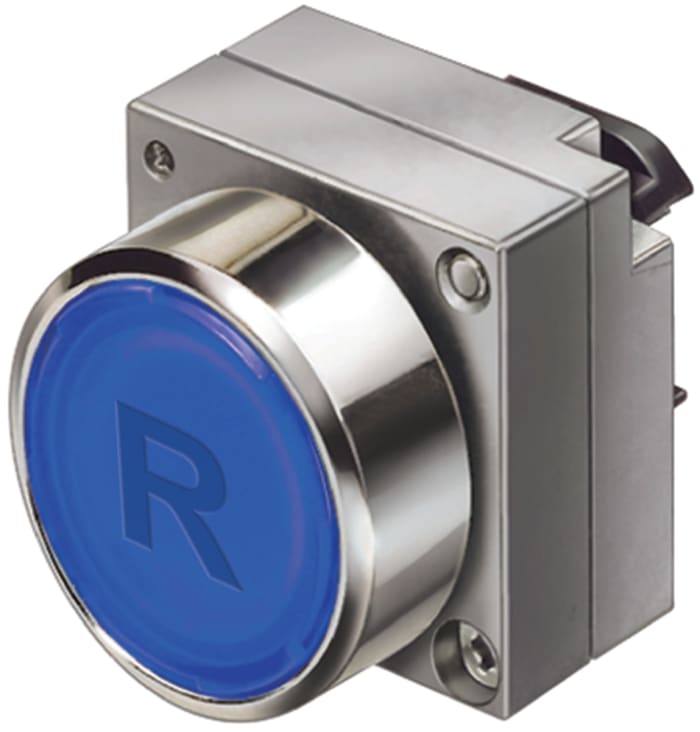 Siemens 3SB3 Series Blue Round, Latching Actuation, 22mm Cutout