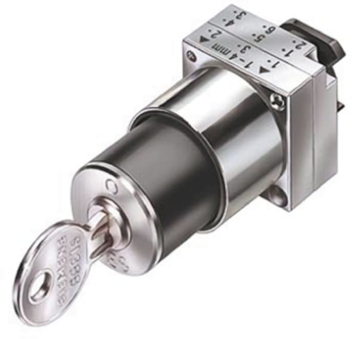 Siemens 3SB3 3-position Key Switch Head, Right Latching Left Momentary, 22mm Cutout