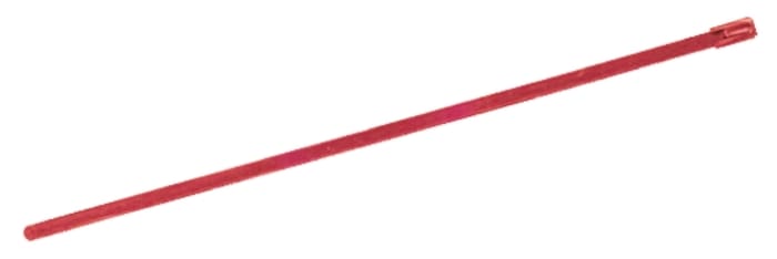 RS PRO Cable Tie, Roller Ball, 360mm x 7.9 mm, Red Polyester Coated Stainless Steel, Pk-100