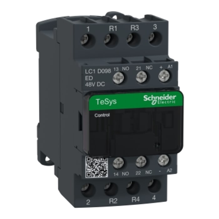 Schneider Electric TeSys D LC1D Contactor, 48 V dc Coil, 4-Pole, 9 A, 2NO + 2NC, 690 V ac/dc