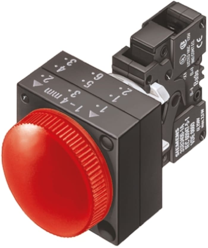 Voyant lumineux LED Siemens Rouge 24 V (c.a./c.c.), Ø découpe 22.3mm, IP66