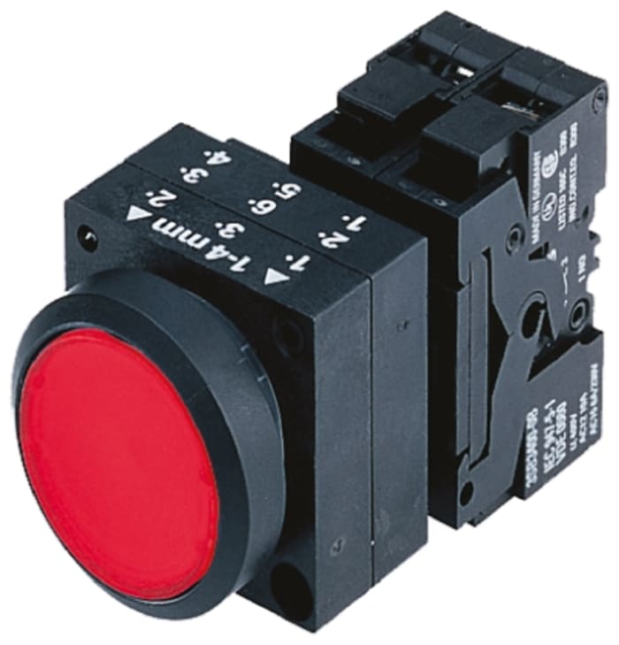 Siemens 3SB3 Series Push Button, Panel Mount, 22mm Cutout, SPST, IP66