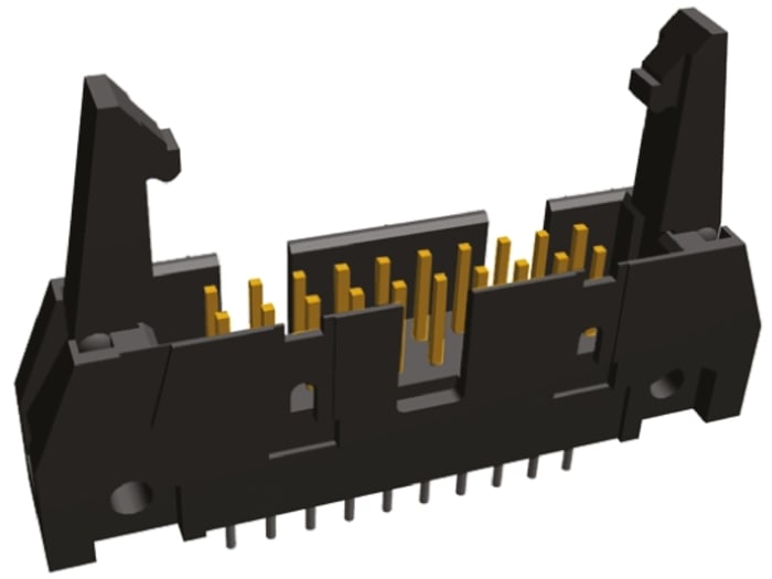 TE Connectivity AMP-LATCH Series Straight Through Hole PCB Header, 20 Contact(s), 2.54mm Pitch, 2 Row(s), Shrouded