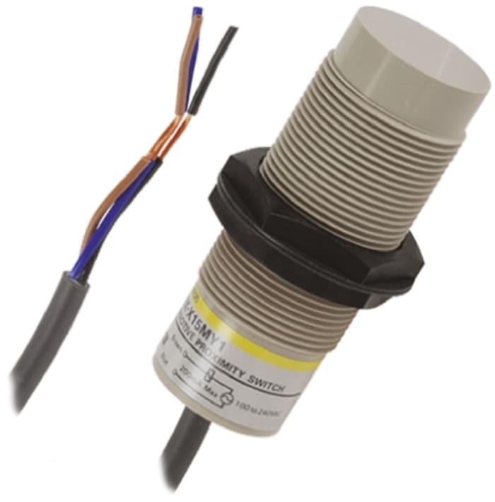 Omron Threaded Barrel Proximity Sensor, M30, 15 mm Detection, 100 → 220 V ac