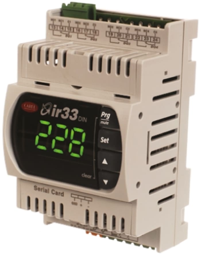 Carel DN33 PID Temperature Controller, 144 x 70mm, 1 Output Relay, 12 → 24 V ac, 12 → 30 V dc Supply