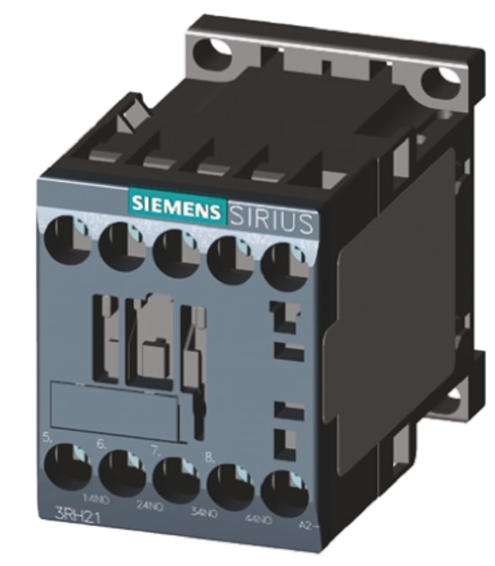 Siemens 3RH2 Series Contactor, 220 V dc Coil, 10 A, 4NO (Auxiliary), 690 V ac