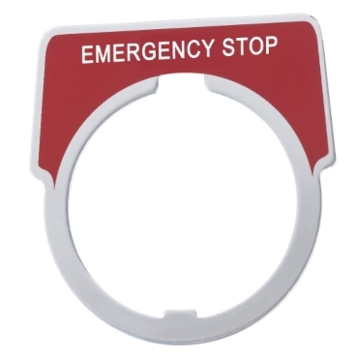 Schneider Electric Legend Plate for Use with 9001K Series, Emergency Stop