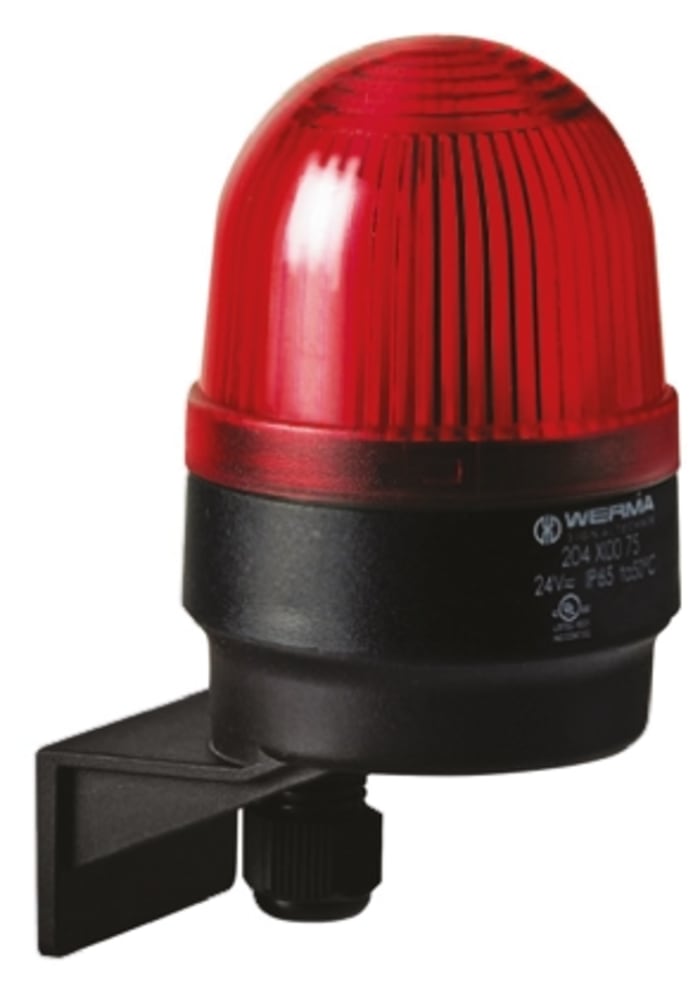 Werma EM 205 Series Red Flashing Beacon, 24 V dc, Wall Mount, Xenon Bulb, IP65