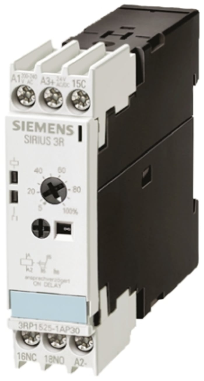 Siemens DIN Rail Mount Timer Relay, 100 → 127V, 1-Contact, 0.5 → 10s, 1-Function, SPDT
