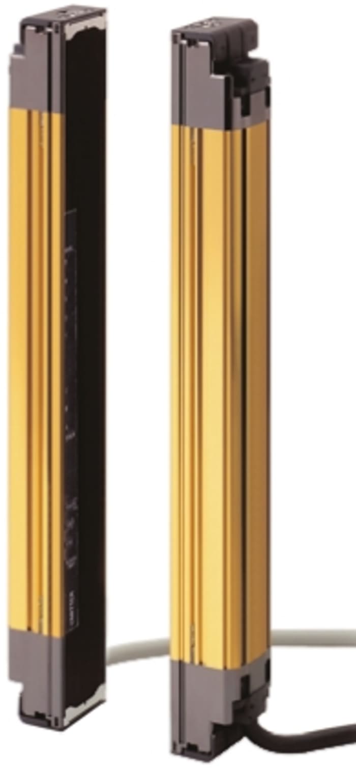 Barrera inmaterial Omron F3SJ, Emisor, Receptor, alt. protegida 295 mm, 12 haces, resolución 25 mm, seguridad cat. Tipo