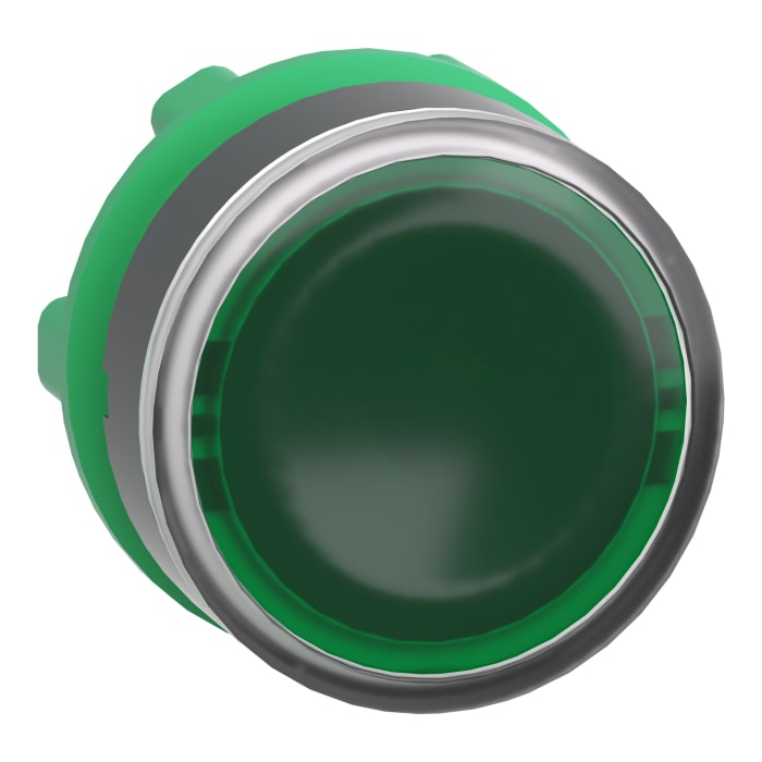 Schneider Electric Harmony XB5 Series Green Illuminated Maintained Push Button Head, 22mm Cutout, IP66, IP67, IP69K