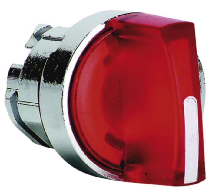 Schneider Electric Harmony XB4 Series 3 Position Selector Switch Head, 22mm Cutout, Red Handle