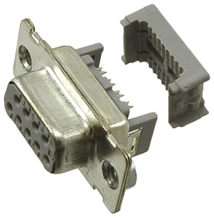 3M 8300 9 Way Right Angle Cable Mount D-sub Connector Socket, 2.8mm Pitch