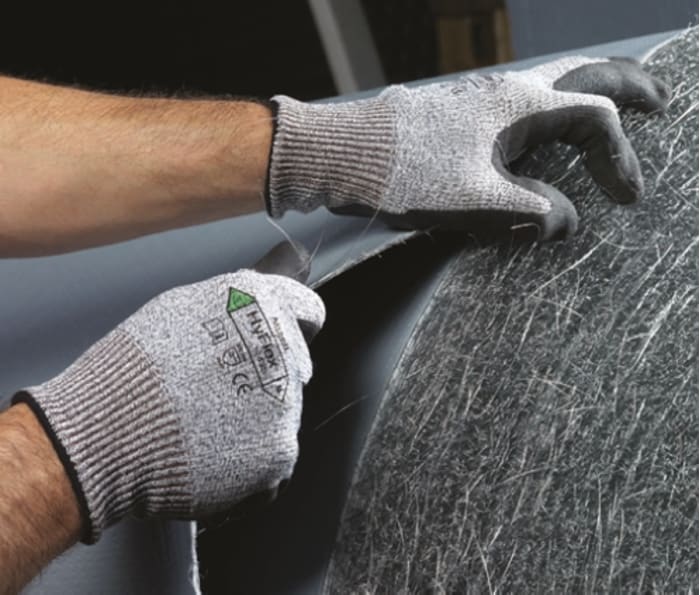 Ansell Black/Grey Abrasion Resistant, Cut Resistant Reusable Gloves, Size 8, Medium