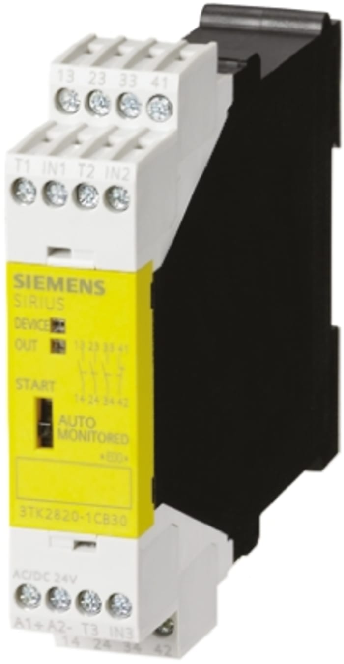 Siemens SIRIUS 3TK28 Safety Relay, 115V ac, Single Channel, 3 Safety Contacts