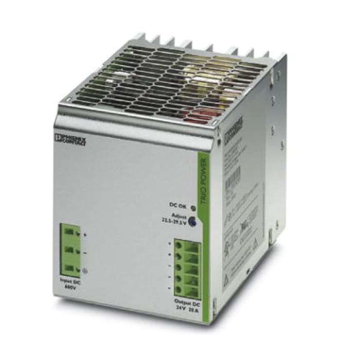 Phoenix Contact TRIO POWER Switch Mode DIN Rail Power Supply, 400V ac ac Input, 24V dc dc Output, 20A Output, 480W