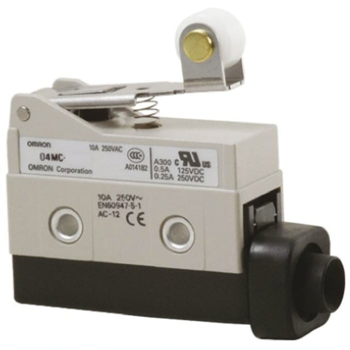 Omron D4MC Series Lever Limit Switch, NO/NC, IP67, SPDT, 480V ac Max, ac 3 A, dc 250mA Max
