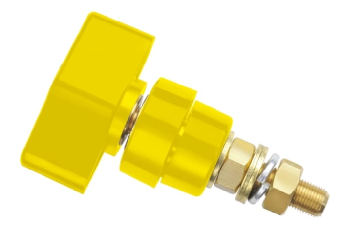 Terminaison Jaune Schutzinger, Dia. 4mm, 100A, 1kV, en Laiton