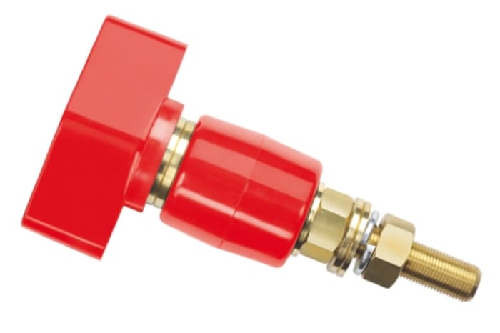 Schutzinger 4mm Red Terminal Post, 1kV, 200A, M12 x 1 Thread