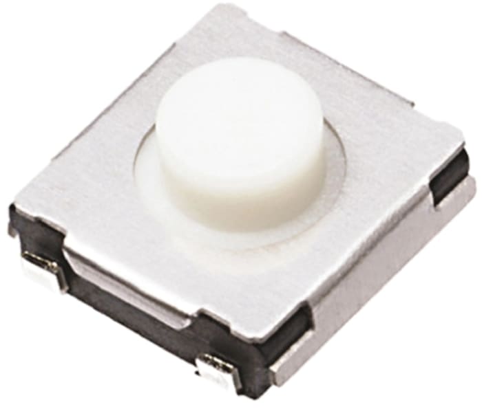 Tact switch,SMT,SPST,no GND,white,1N O/F
