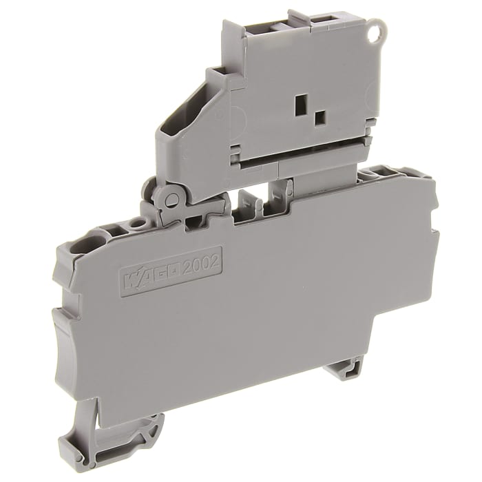 WAGO 2002-1611 2002 Series Grey, 2.5mm², 1-Level, Push-In Cage Clamp Termination, Fused, ATEX