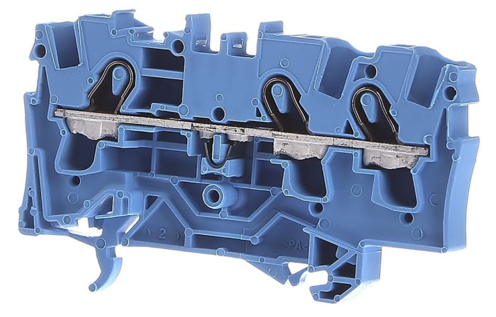 WAGO 2004-1304 TOPJOB S, 2004 Series Blue, 4mm², Single-Level, Push-In Cage Clamp Termination, ATEX, IECEx