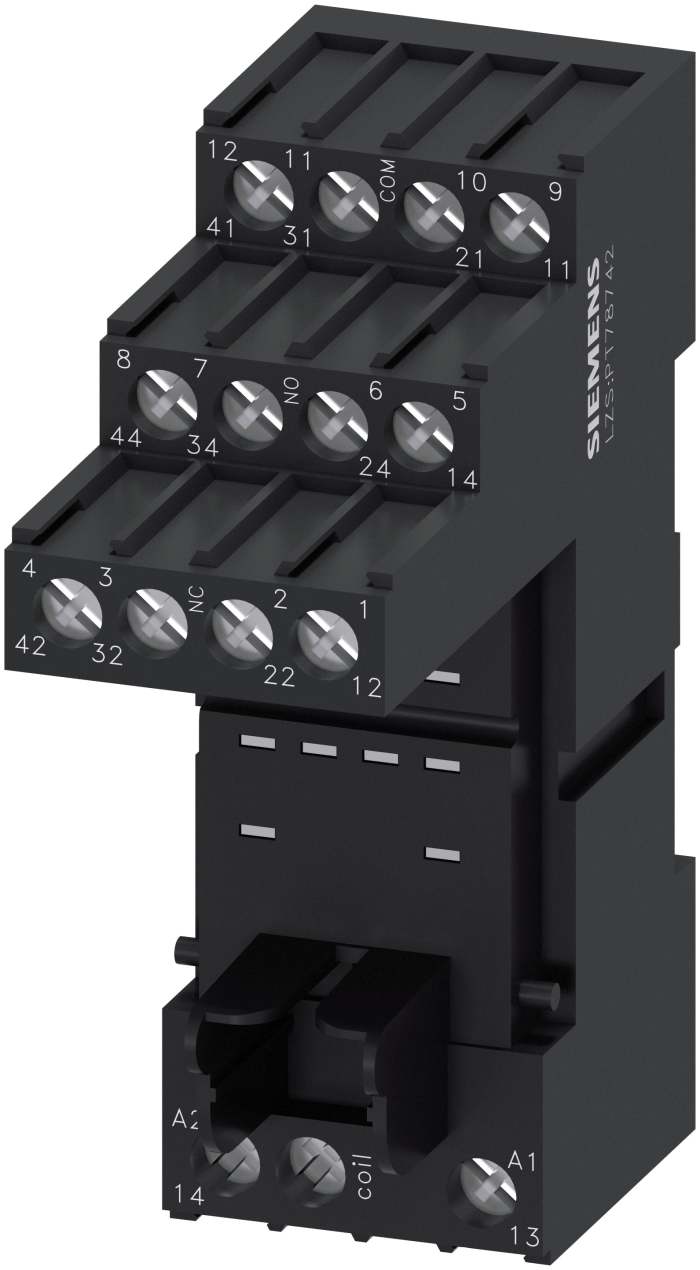 Siemens Snap-On Rail Mount Relay Socket, for use with PT Series